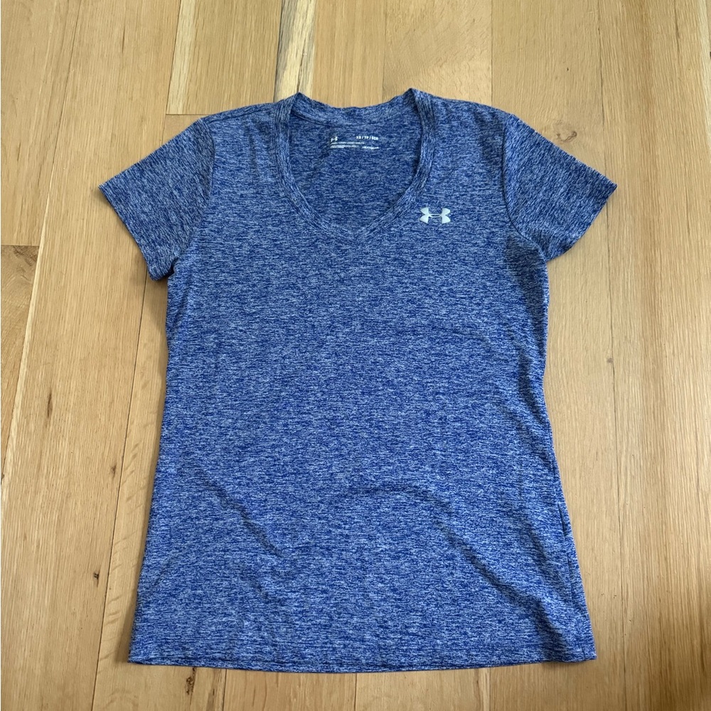 Under Armour Women's Heathered Blue Short Sleeve Tee